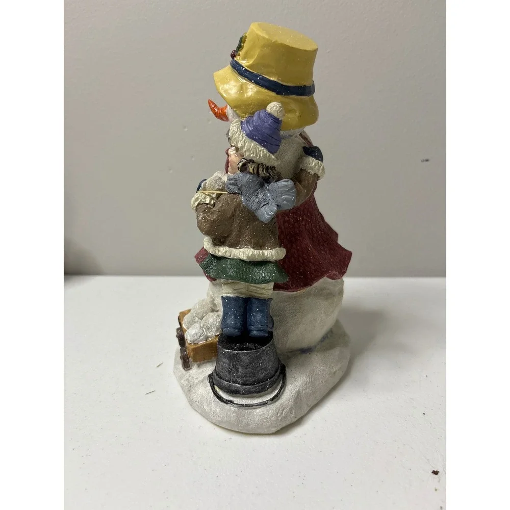 Nantucket Snowman Figurine Girl with Snowballs Winter‎ Christmas Decor